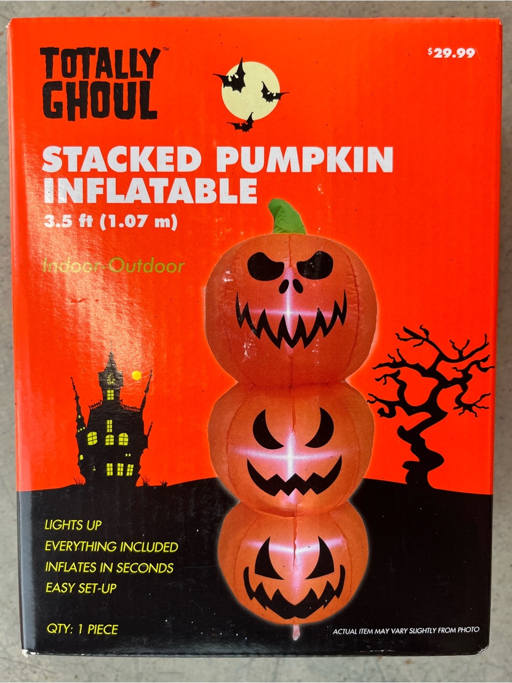 Orange Stacked Pumpkin Inflatable - Holiday Decoration